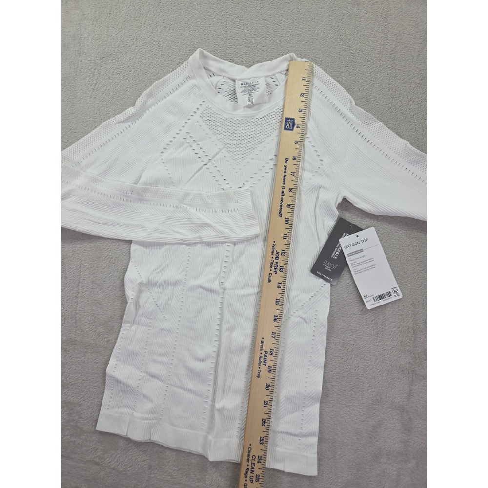 New Athleta Oxygen‎ Top Womens XS Seamless Long Sleeve White - Picture 7 of 8